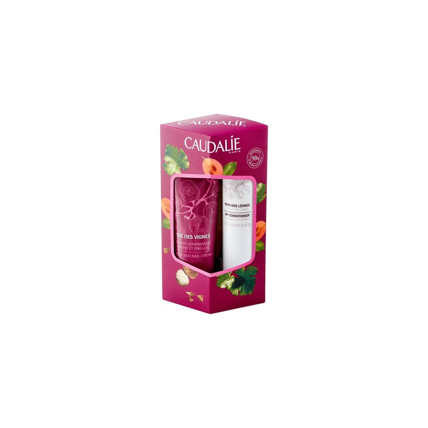 Caudalie Thé des Vignes Duo Crème mains et ongles 30ml + Soin des lèvres 4,5g