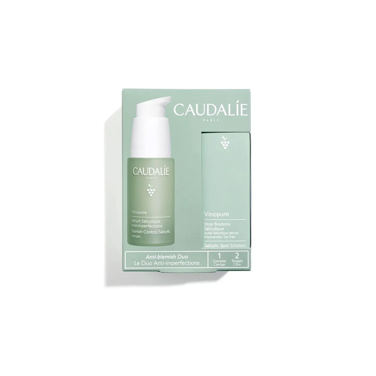 Caudalie Vinopure Sérum salicylique anti-imperfections 30ml + Stop boutons salicylique 15ml Offert