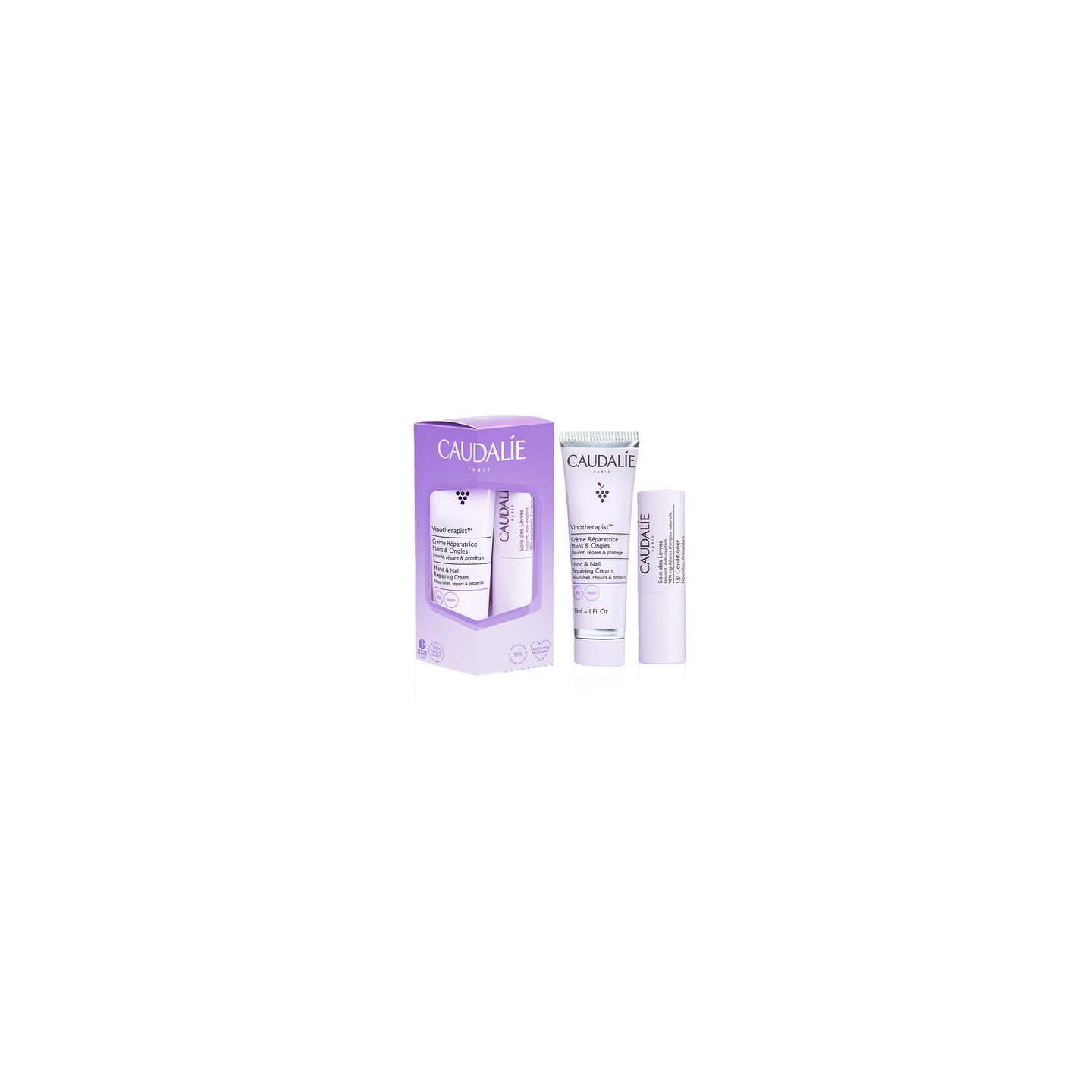 Caudalie Vinotherapist Duo Crème mains et ongles 30ml + Soin des lèvres 4,5g