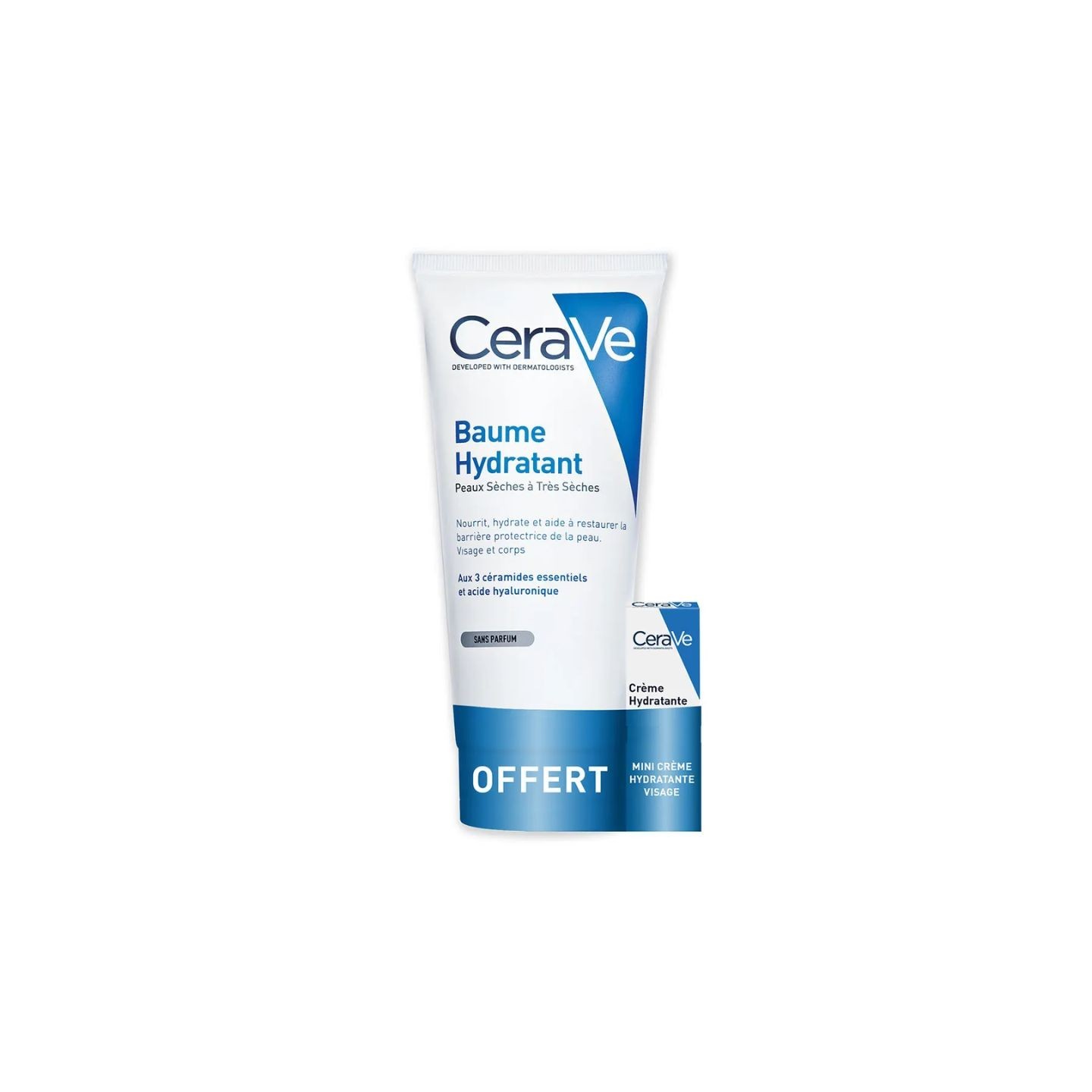 Cerave Baume hydratant corps 177ml + Crème hydratante visage 3ml Offerte