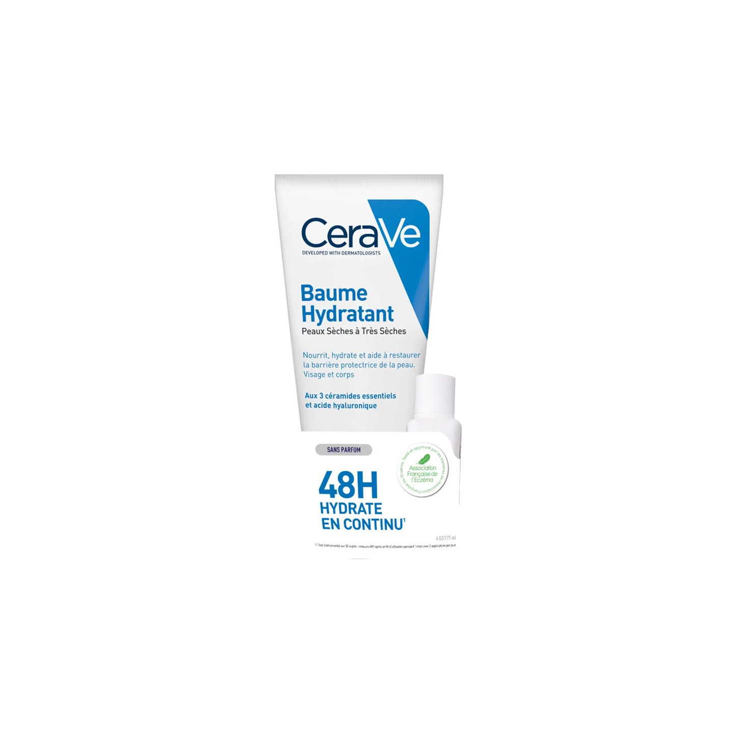 Cerave Baume hydratant visage et corps 177ml + Crème lavante 3ml Offerte