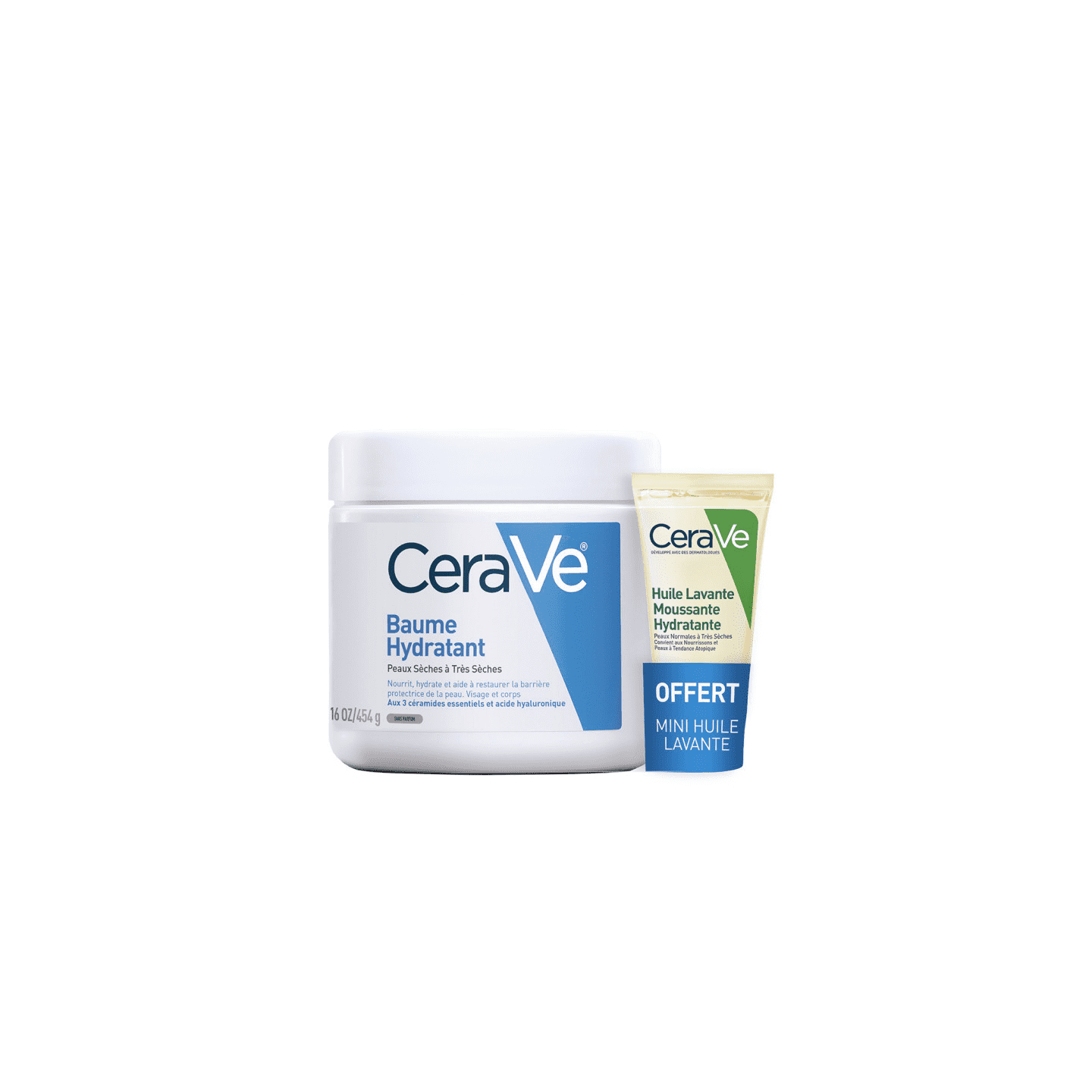 Cerave Baume hydratant visage et corps - 454g + Mini Huile 15ml Offerte