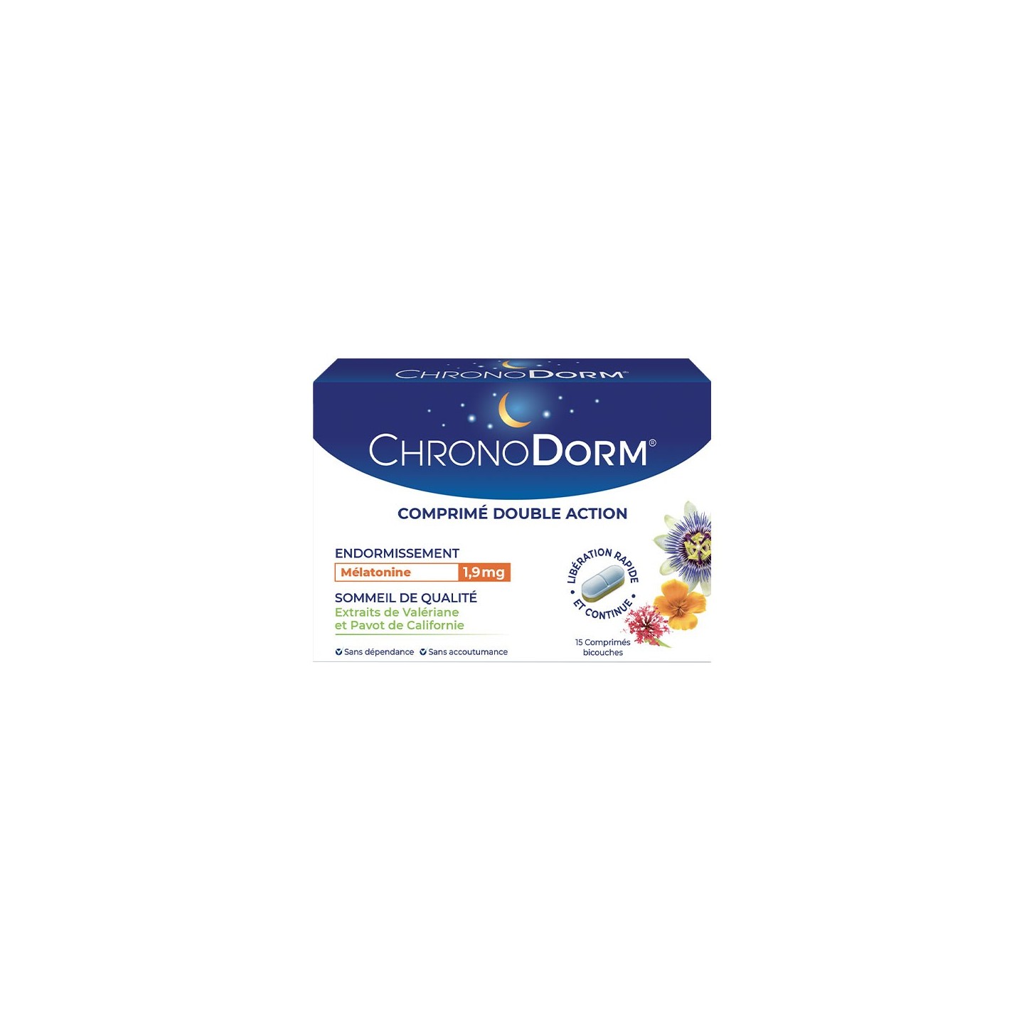Chronodorm Double action Mélatonine - 15 comprimés