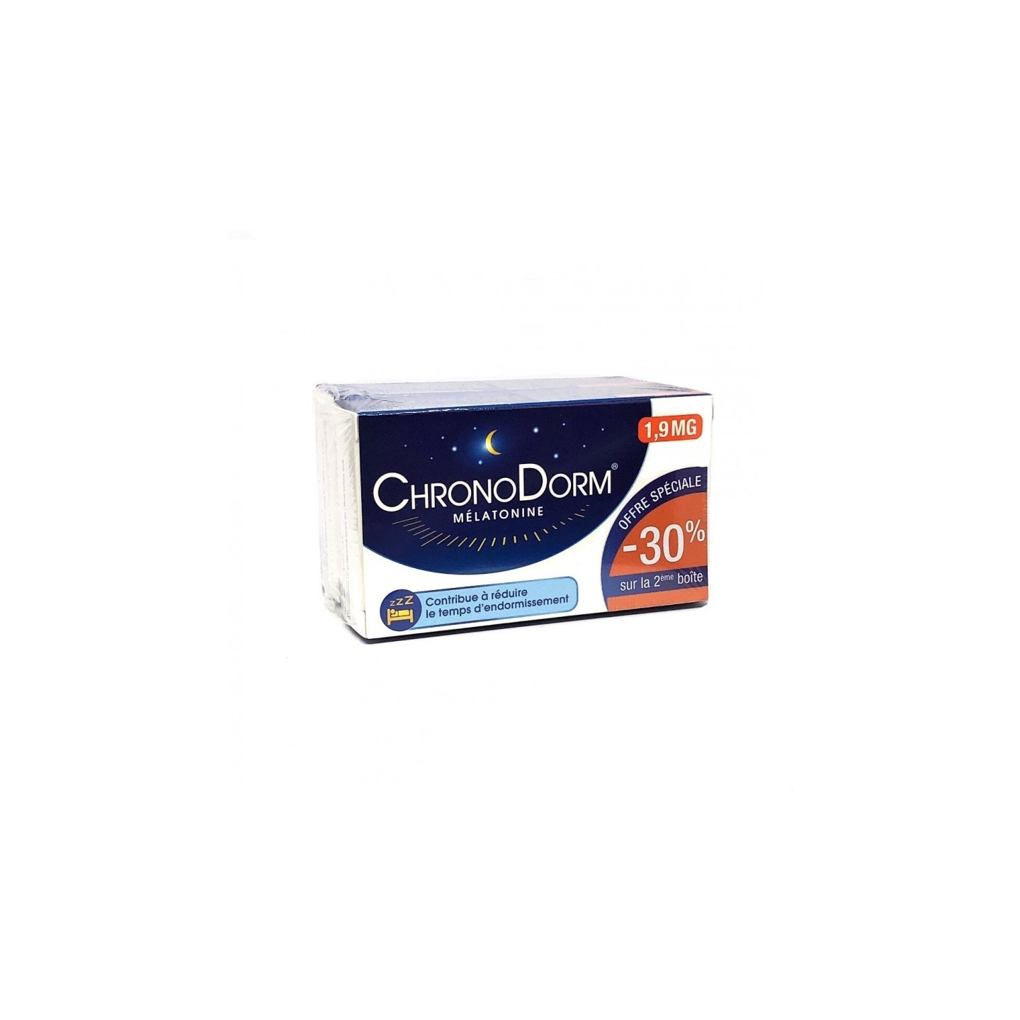 ChronoDorm Mélatonine 1,9 mg - Lot de 2 x 30 comprimés