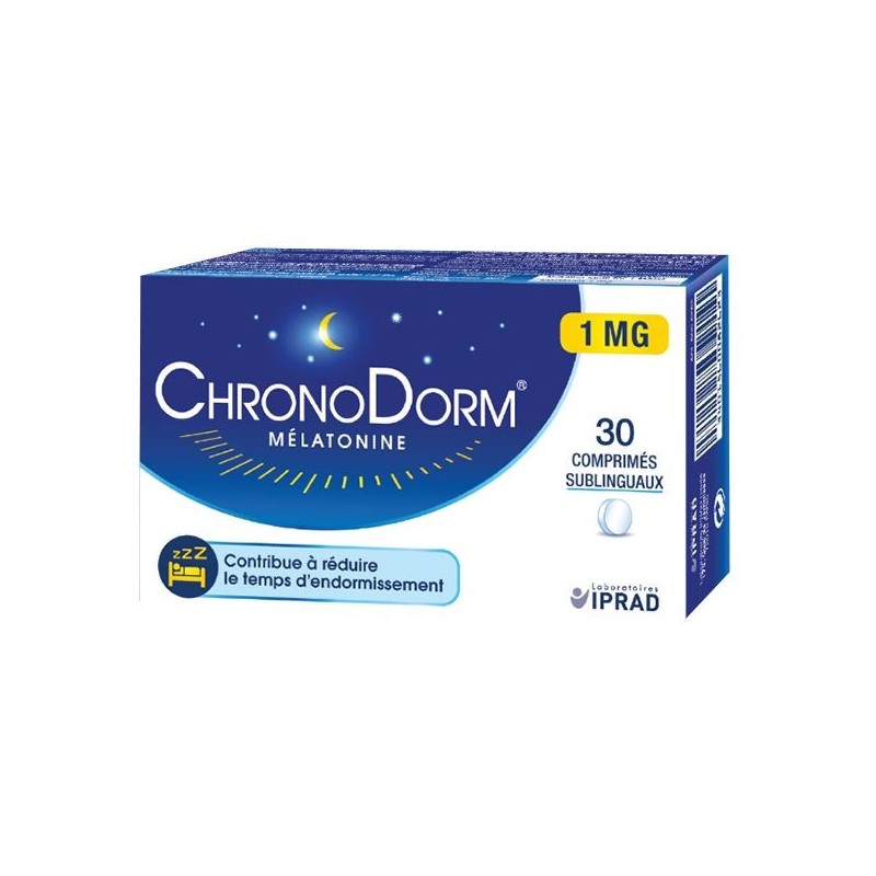 Pharmacie Bastille - Chronodorm Mélatonine 1mg 30 comprimés