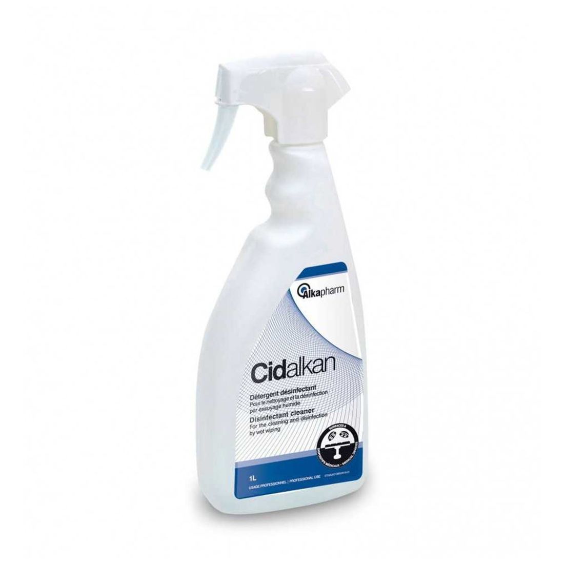 CIDALKAN Désinfectant détergent en Spray 1 L - Pulvérisateur