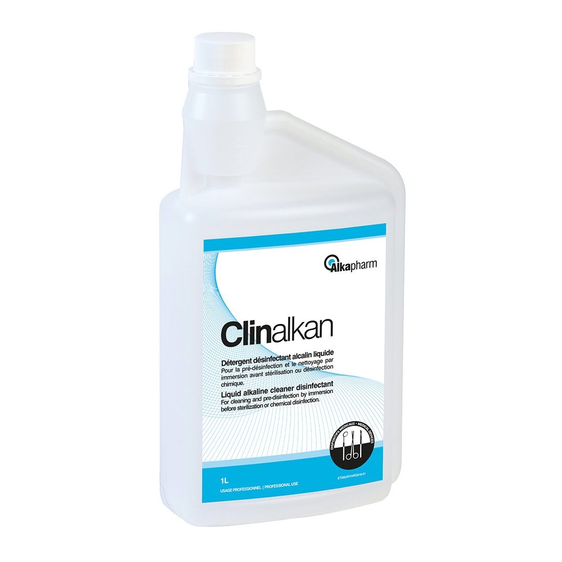 Clinalkan Sc Détergent pré-désinfectant liquide 1 L avec Flacon doseur