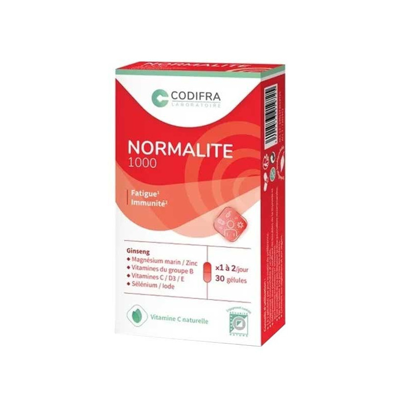 Codifra normalite 1000 tonus et défenses naturelles 30 gélules