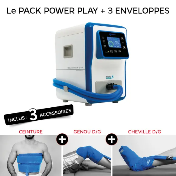 COLD THÉRAPIE SYSTEM + 3 ATTELLES (Ceinture - Genou - Cheville)
