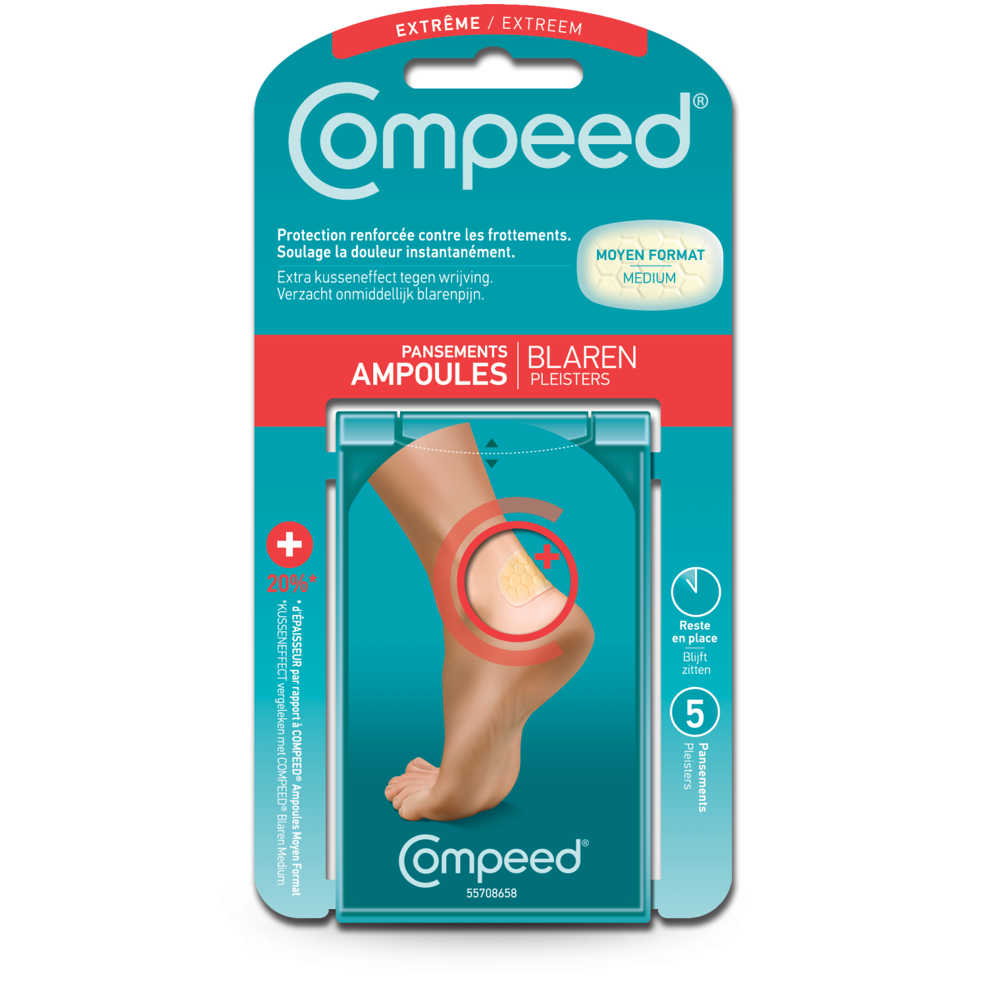 Compeed Pansement Ampoules Extrême boite 5