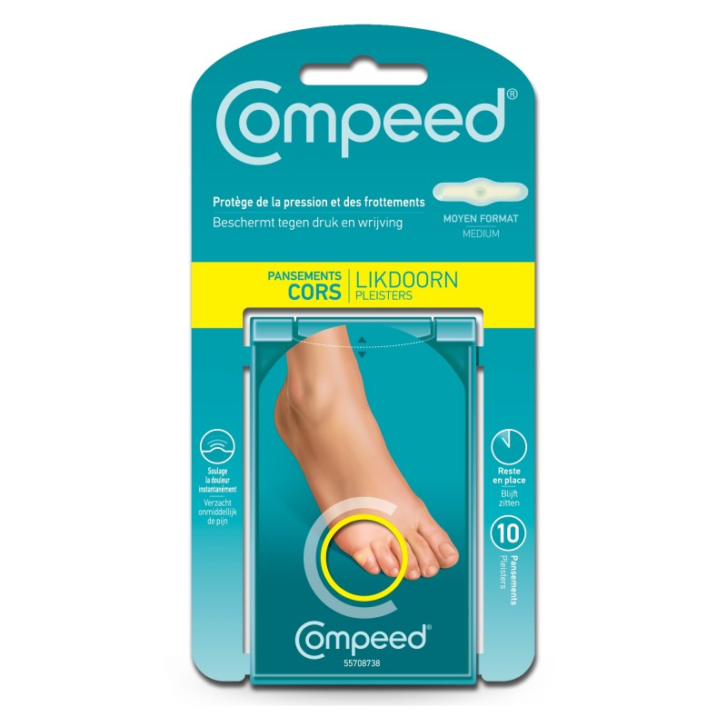Pharmacie Bastille - Compeed Pansements Cors Moyen Format Cor sur les orteils x 10