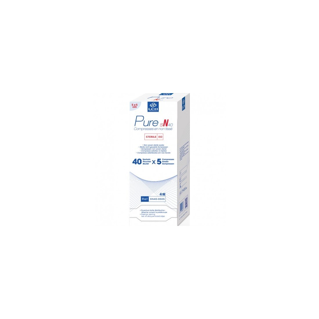 Compresses Non tissées PURE N40 - Stériles - Boîte de 40 - 40 g