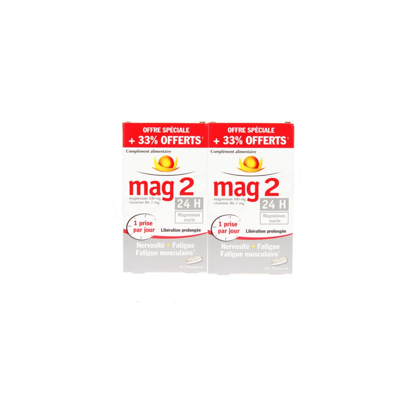Cooper Mag 2 24h - Lot 2 X 2 mois - 45+15 comprimés