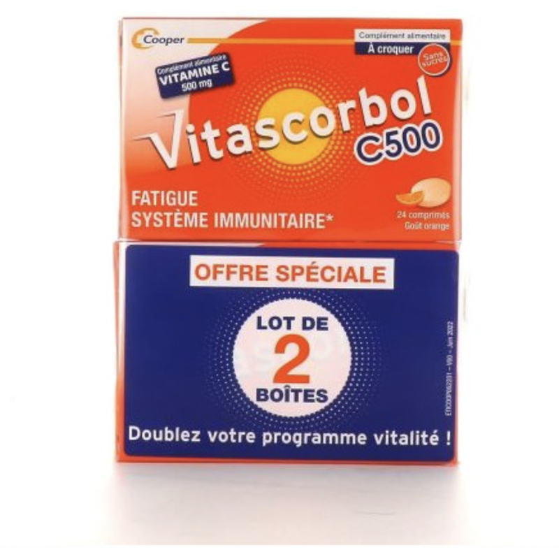 Cooper Vitascorbol C500 lot de 2x24 comprimés