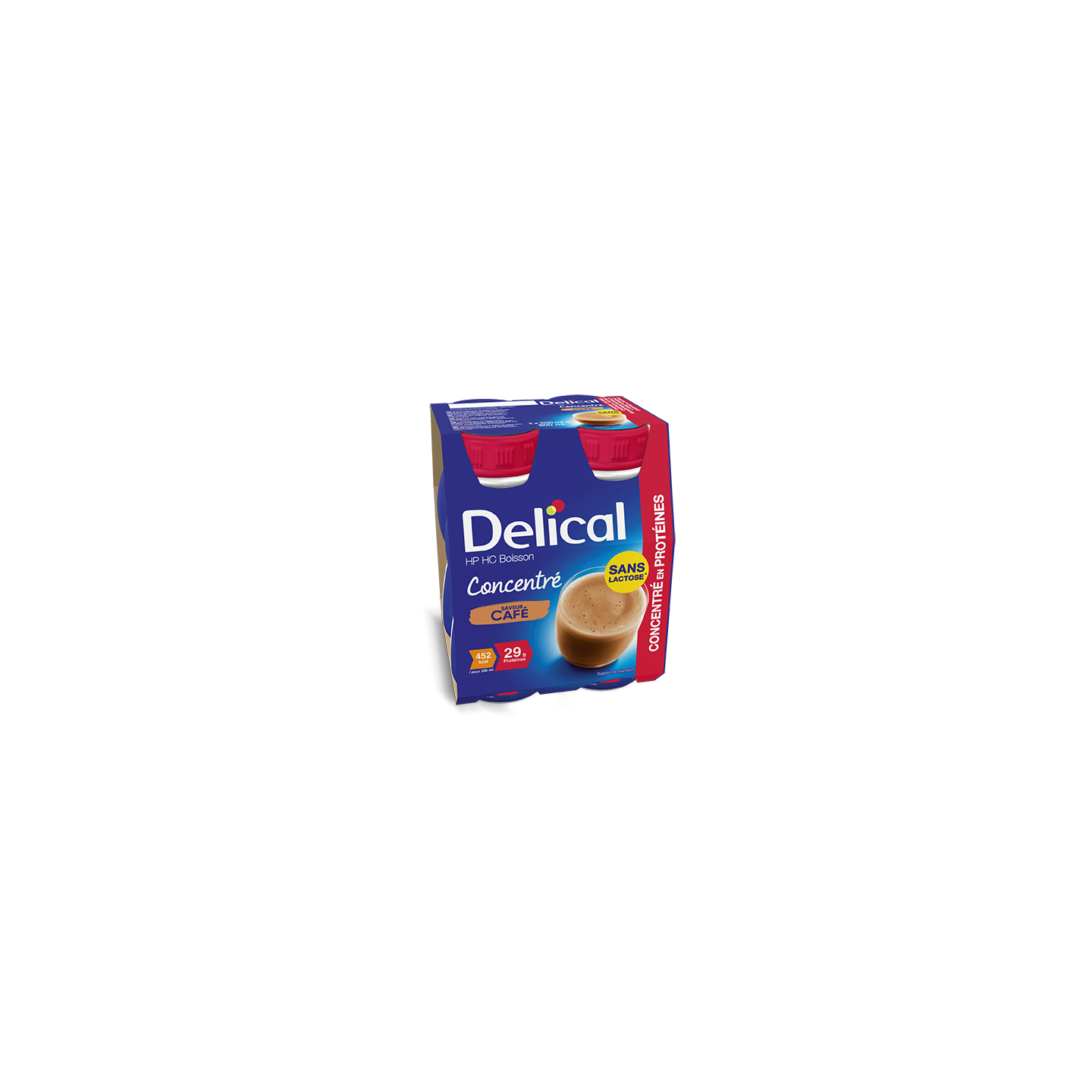 Delical Boisson HP/HC concentré en protéines sans lactose Café - 4x200ml