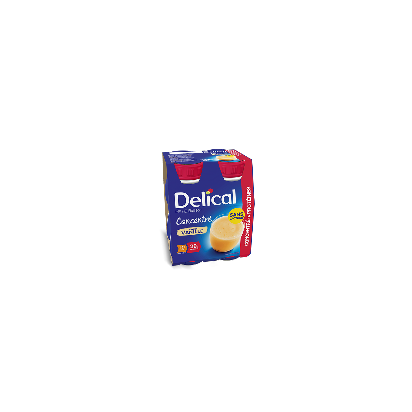 Delical Boisson HP/HC concentré en protéines sans lactose Vanille - 4x200ml