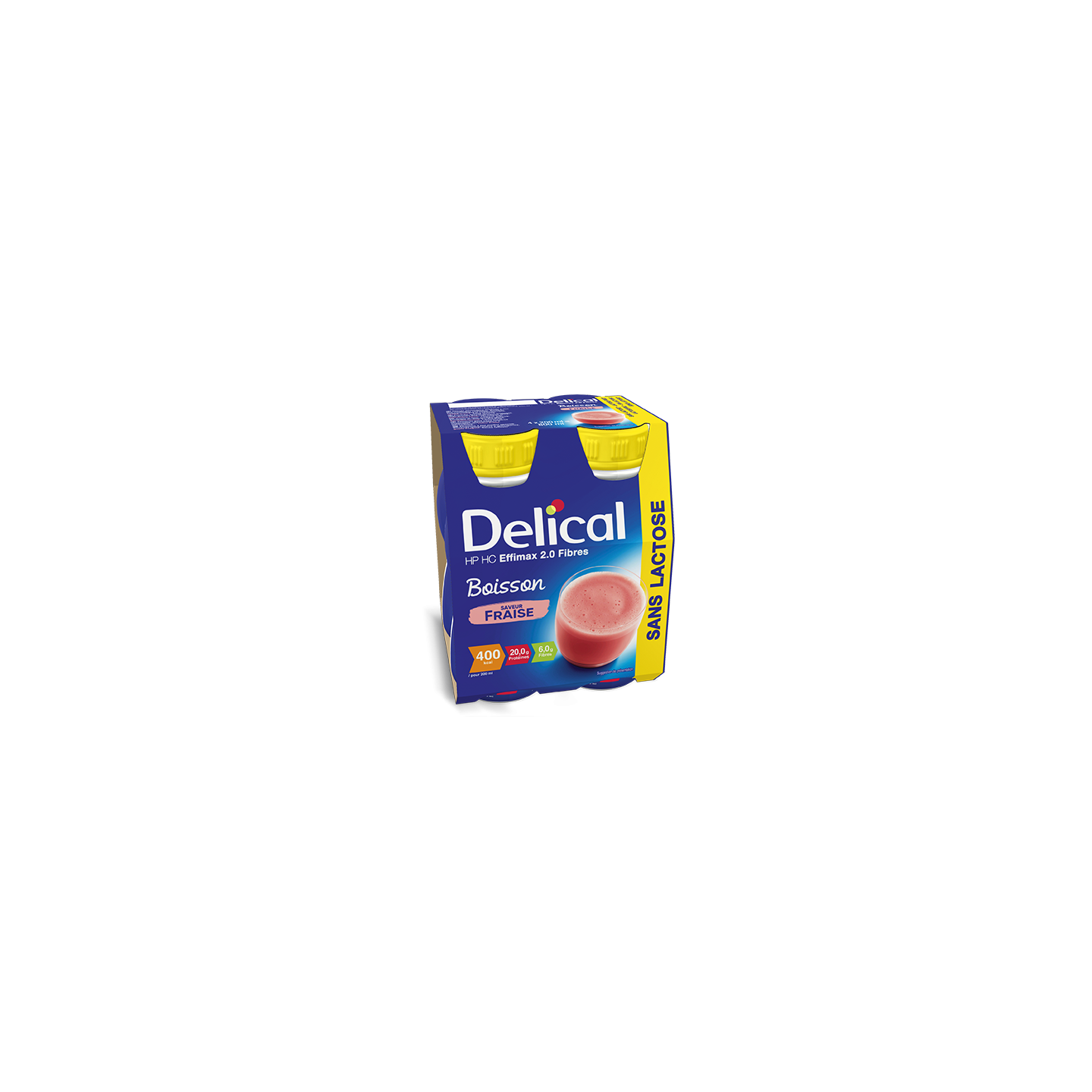 Delical Boisson HP/HC Effimax 2.0 Fibres sans lactose Fraise - 4x200ml