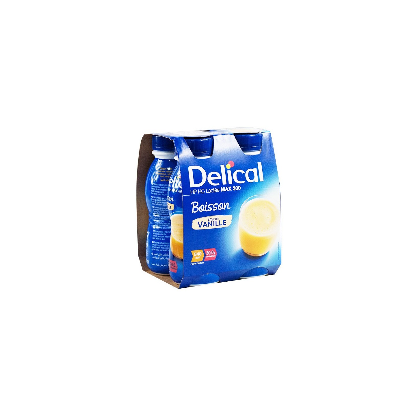 Delical Boisson HP/HC Lactée Max 300 Vanille - 4x300ml