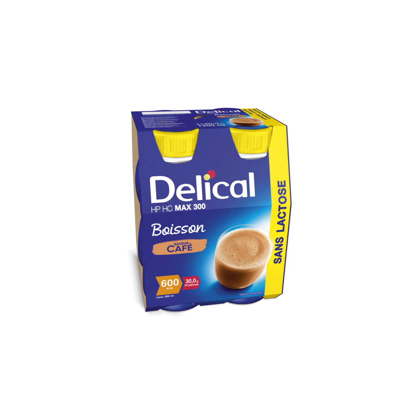 Delical Boisson HP/HC Max 300 sans lactose Café - 4x300ml