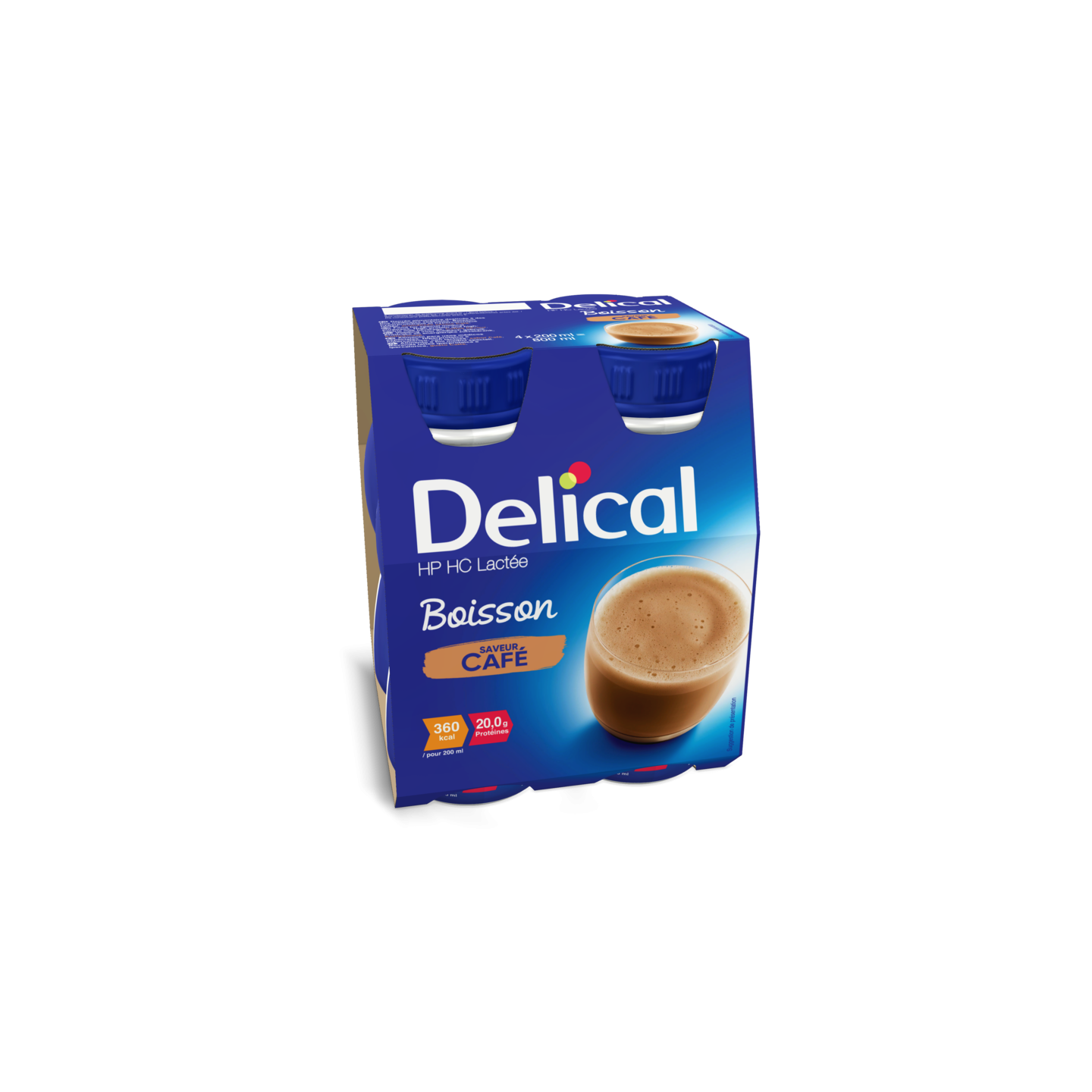 Delical Boisson lactée HP/HC café - 4x200ml