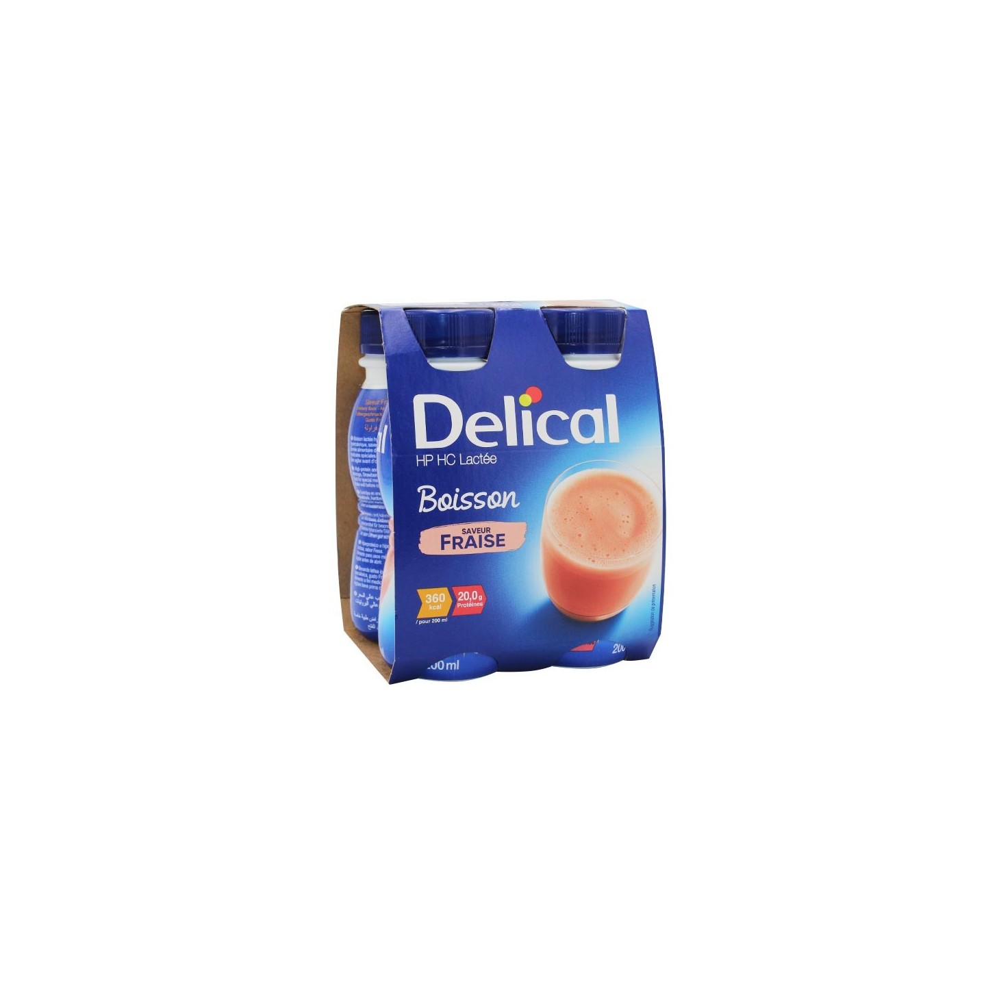 Delical Boisson lactée HP/HC fraise - 4x200ml