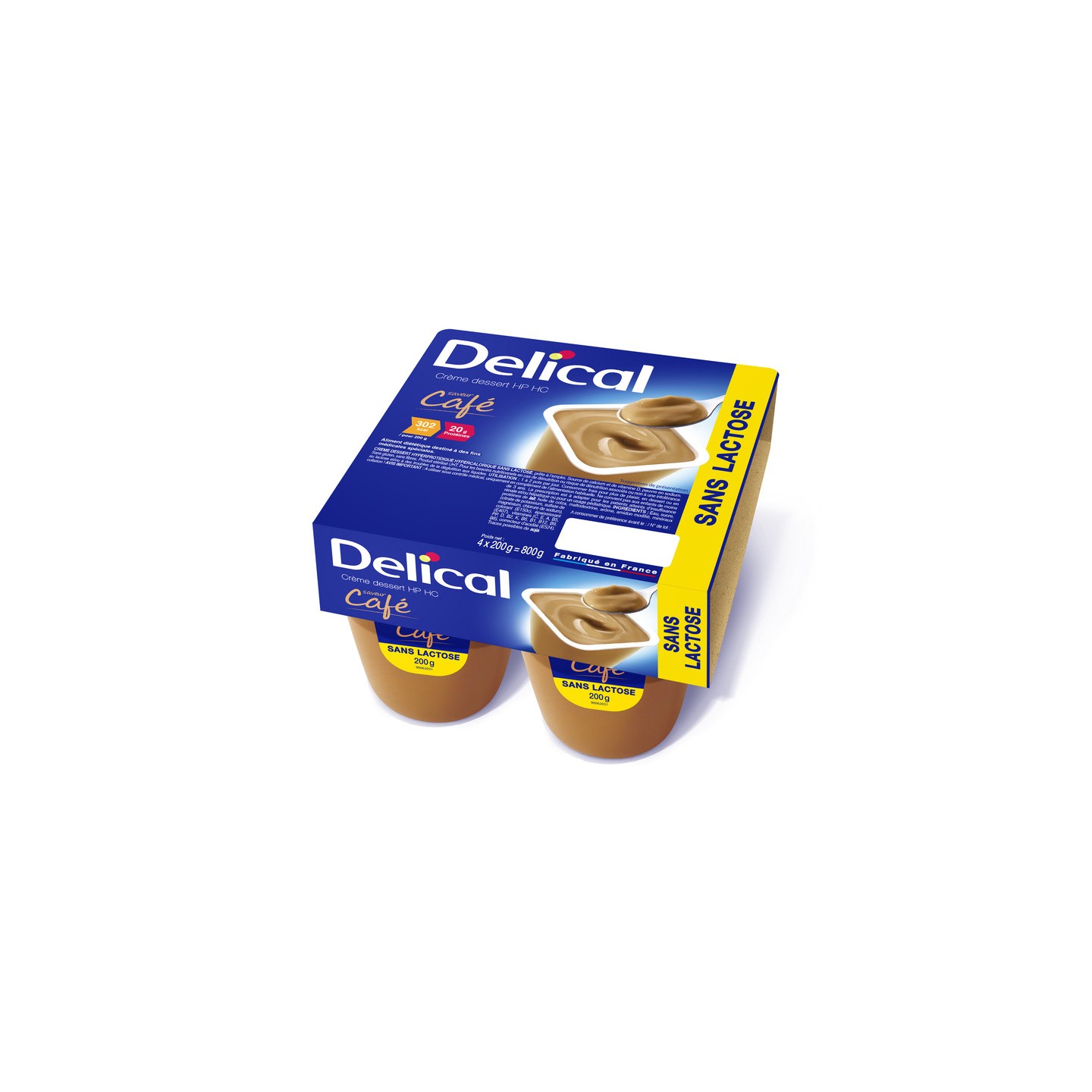 Delical Crème dessert HP/HC sans lactose Café - 4x200g