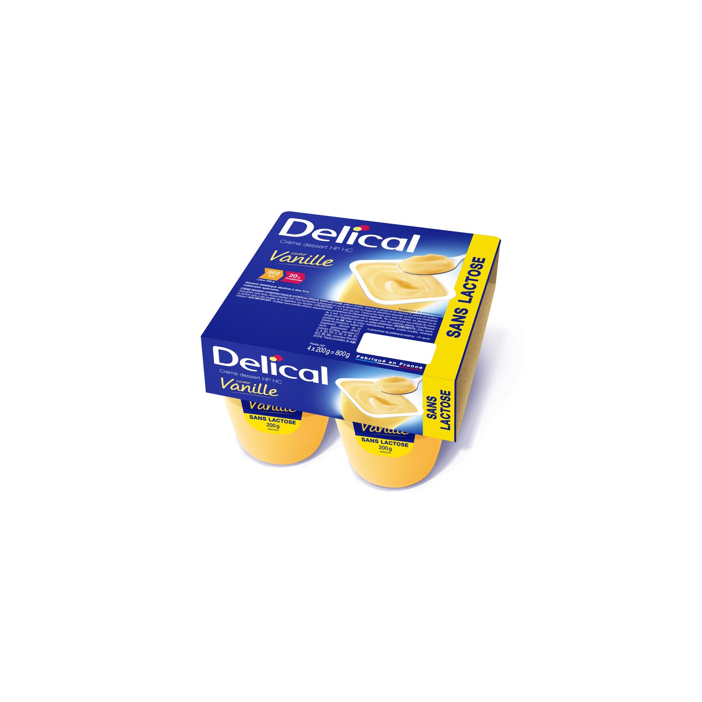 Delical Crème dessert HP/HC sans lactose Vanille - 4x200g