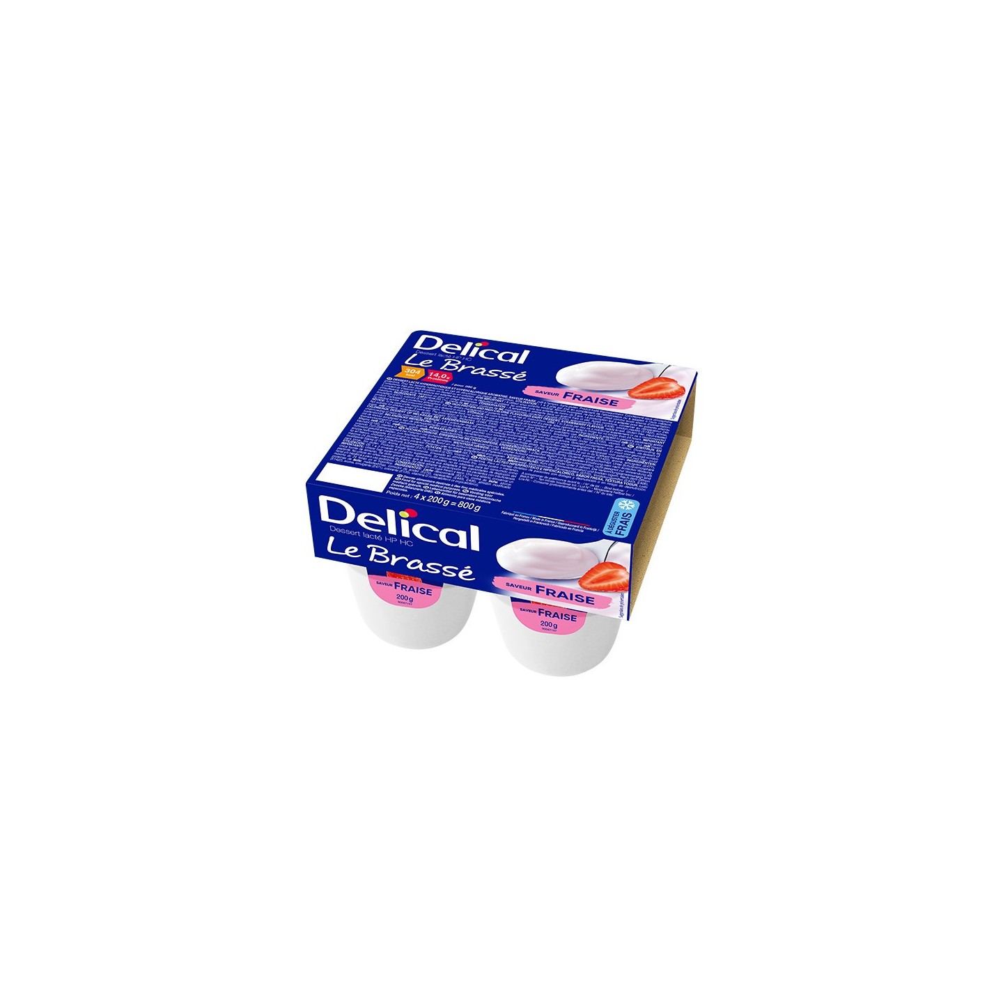 Delical Dessert Lacté HP/HC Le Brassé Fraise - 4x200g