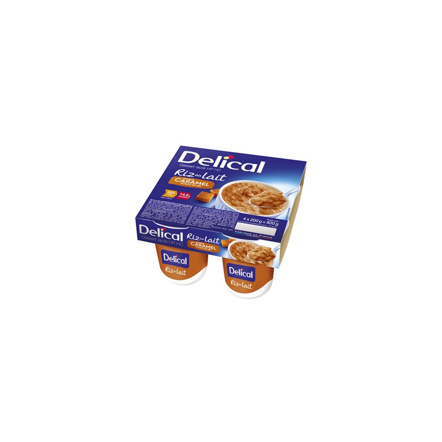 Delical Dessert Lacté HP/HC Riz au Lait Caramel pointe de sel - 4x200g