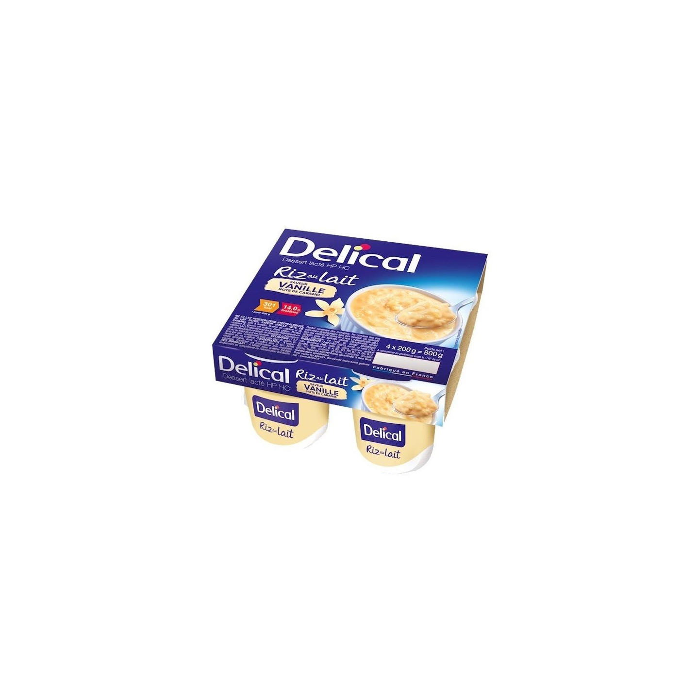 Delical Dessert Lacté HP/HC Riz au Lait Vanille note caramel - 4x200g