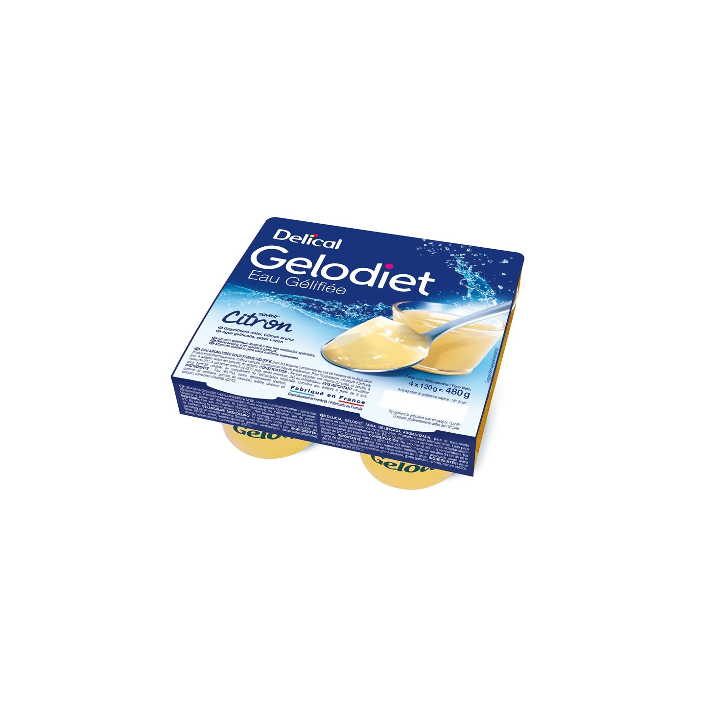 Delical Gelodiet Eau gélifiée citron - 4x120g