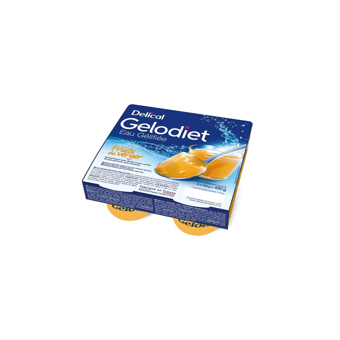 Delical Gelodiet Eau gélifiée fruits du verger - 4x120g