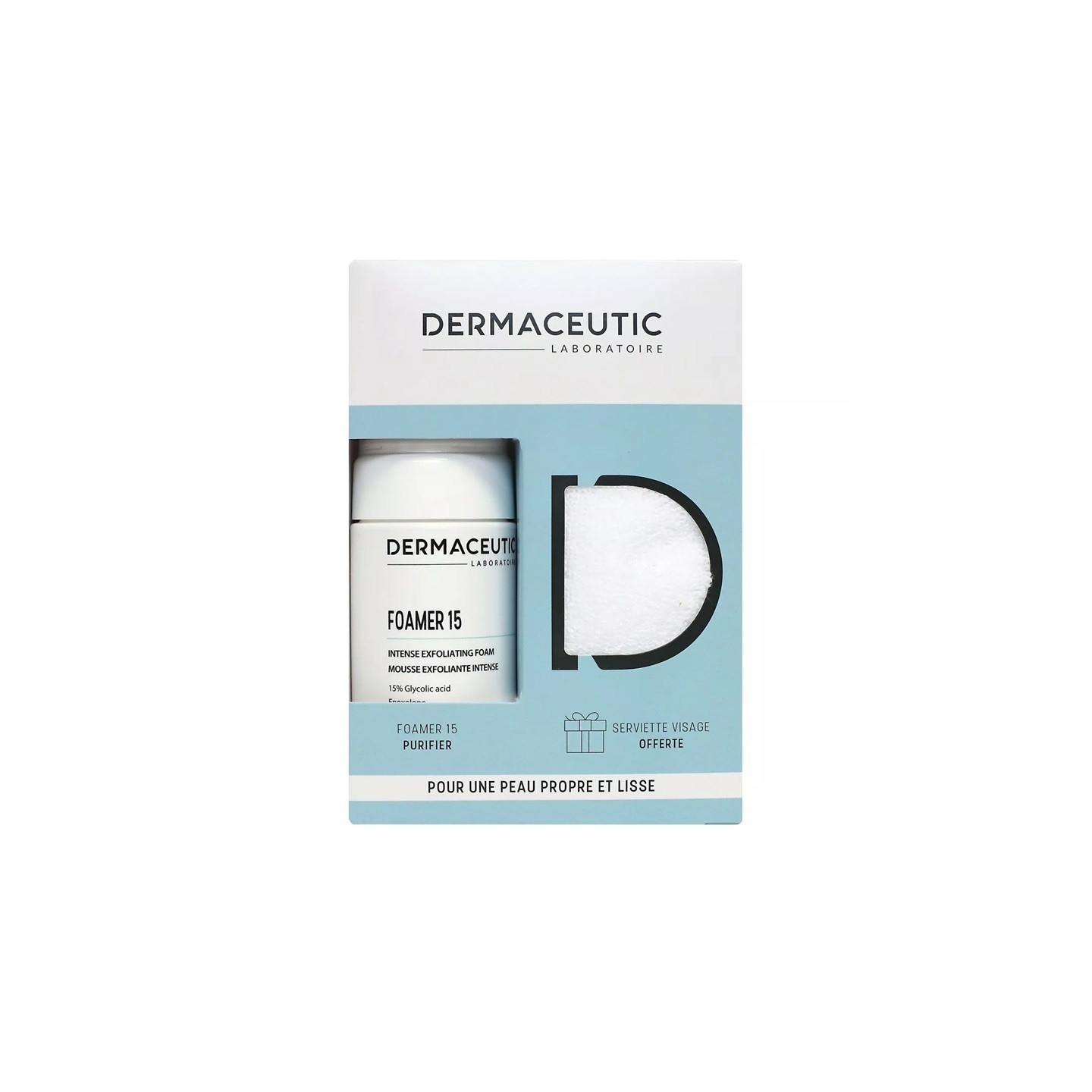Dermaceutic Foamer 15 Mousse exfoliante intense 100ml + Serviette visage Offerte