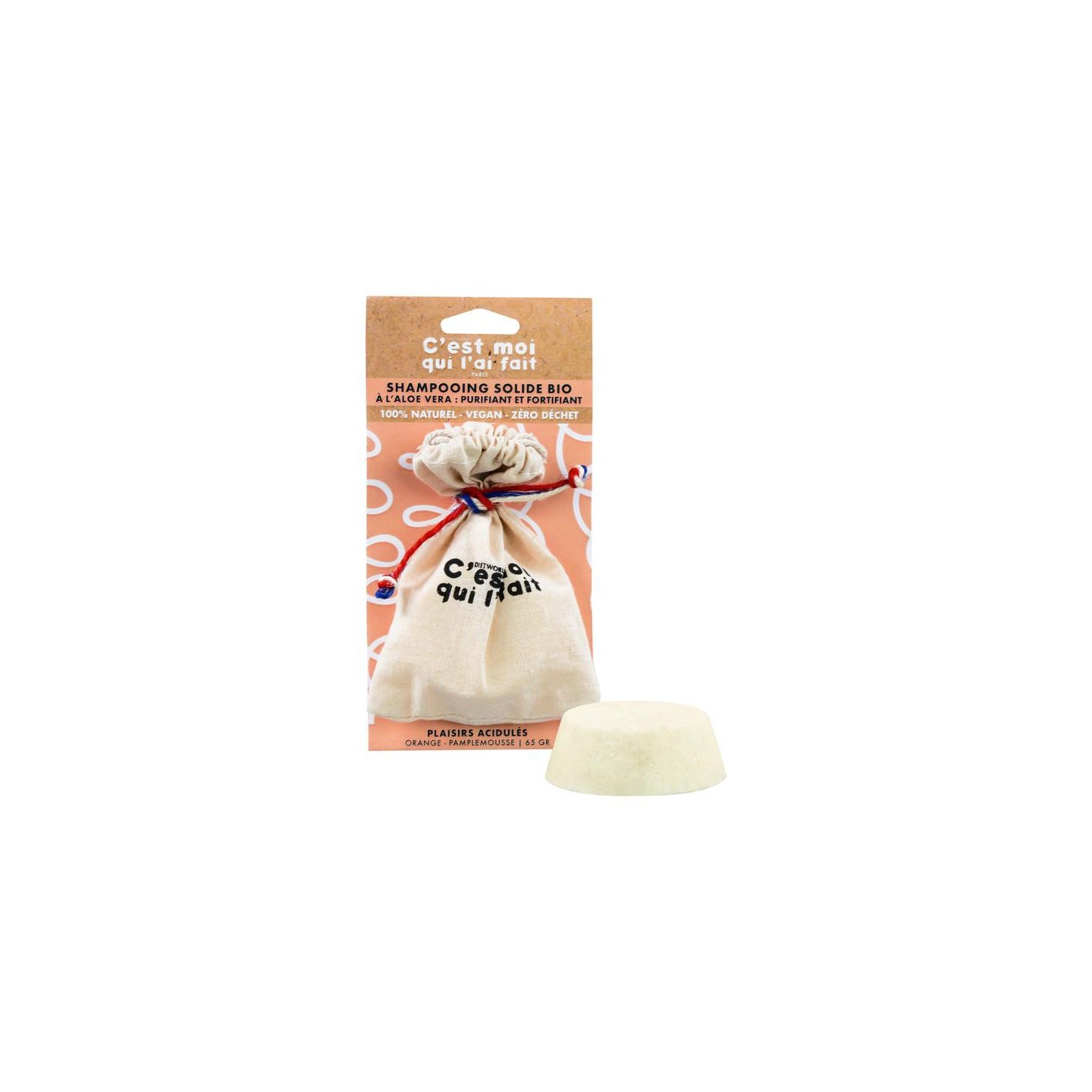 Dietworld Shampooing solide Bio à l'Aloé Vera - 65g