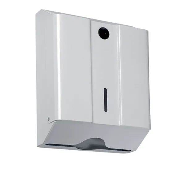 DISTRIBUTEUR ESSUIE-MAINS MÉTAL ÉPOXY BLANC