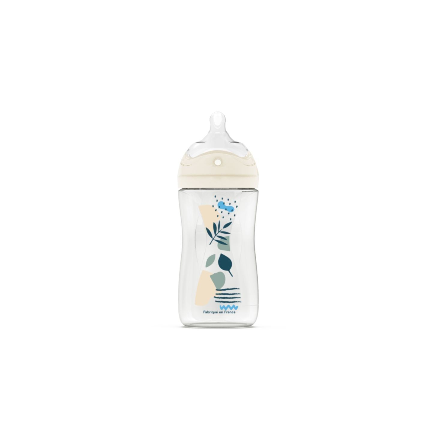 Dodie Biomimétisme Biberon avec tétine multi perforée anti-colique +3mois débit 2 moyen - 270ml