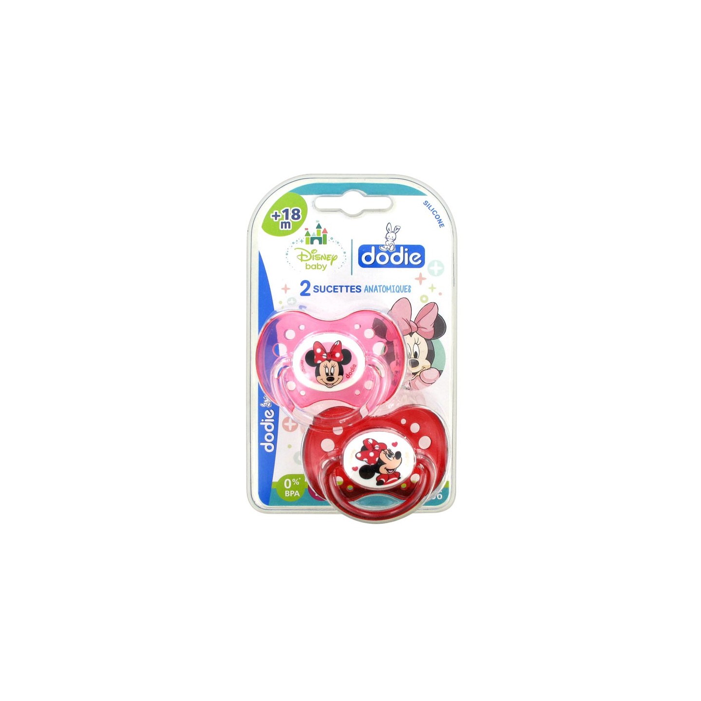 Dodie Disney 2 Sucettes Silicone +18 Mois Minnie