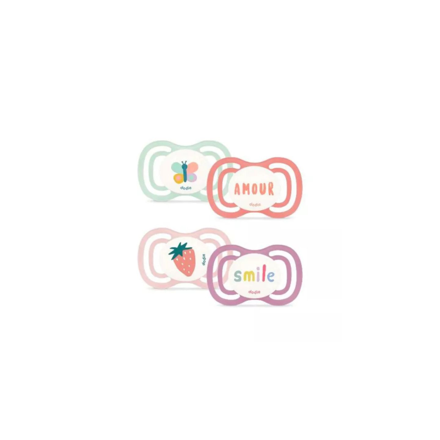 Dodie Extra Fine Sucettes anatomiques en silicone 18m+ F4 rose - Lot de 2