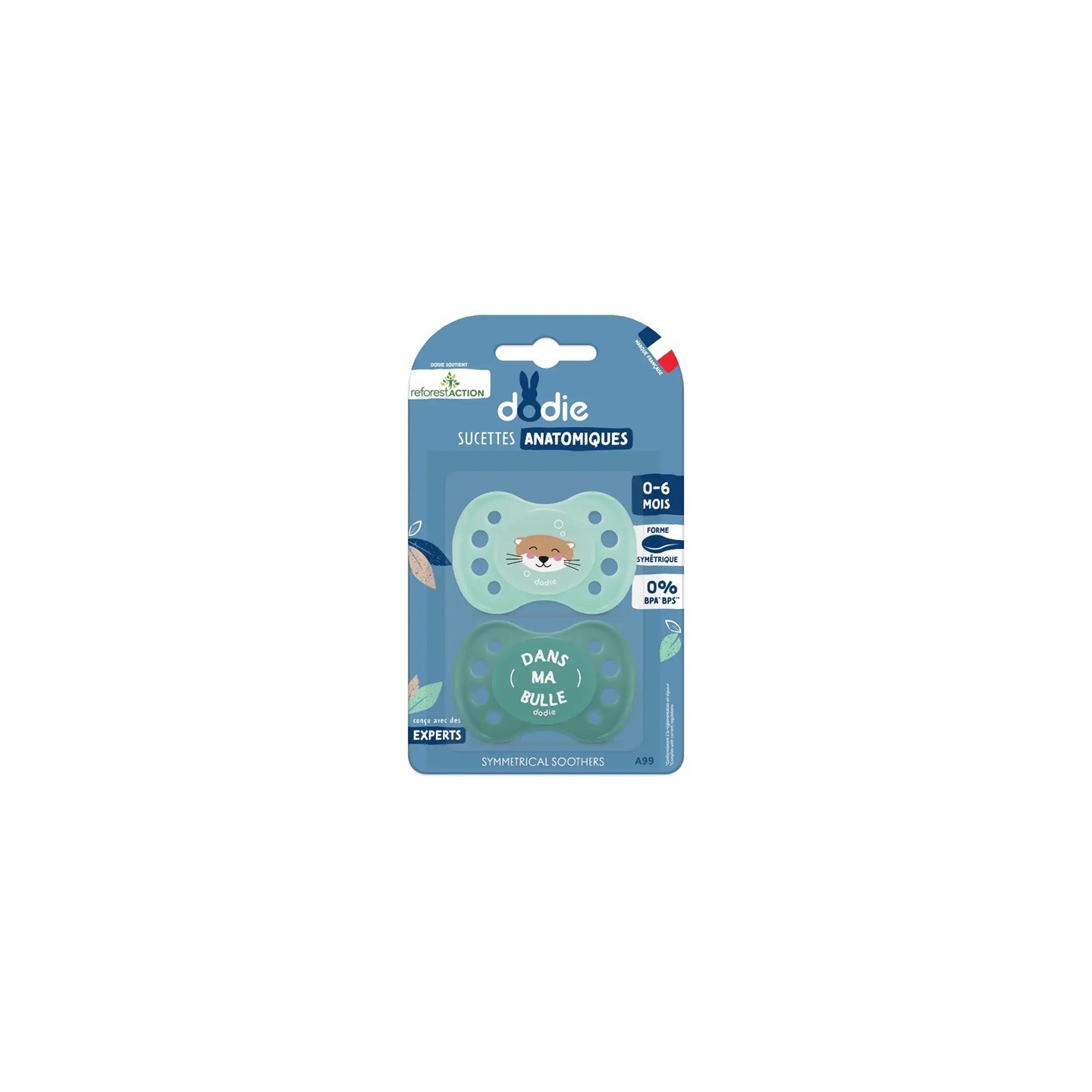 Dodie Reforest'Action Sucettes anatomiques 0-6m en silicone - Lot de 2