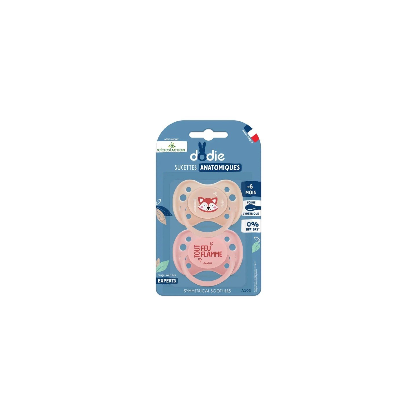 Dodie Reforest'Action Sucettes anatomiques +6m en silicone - Lot de 2
