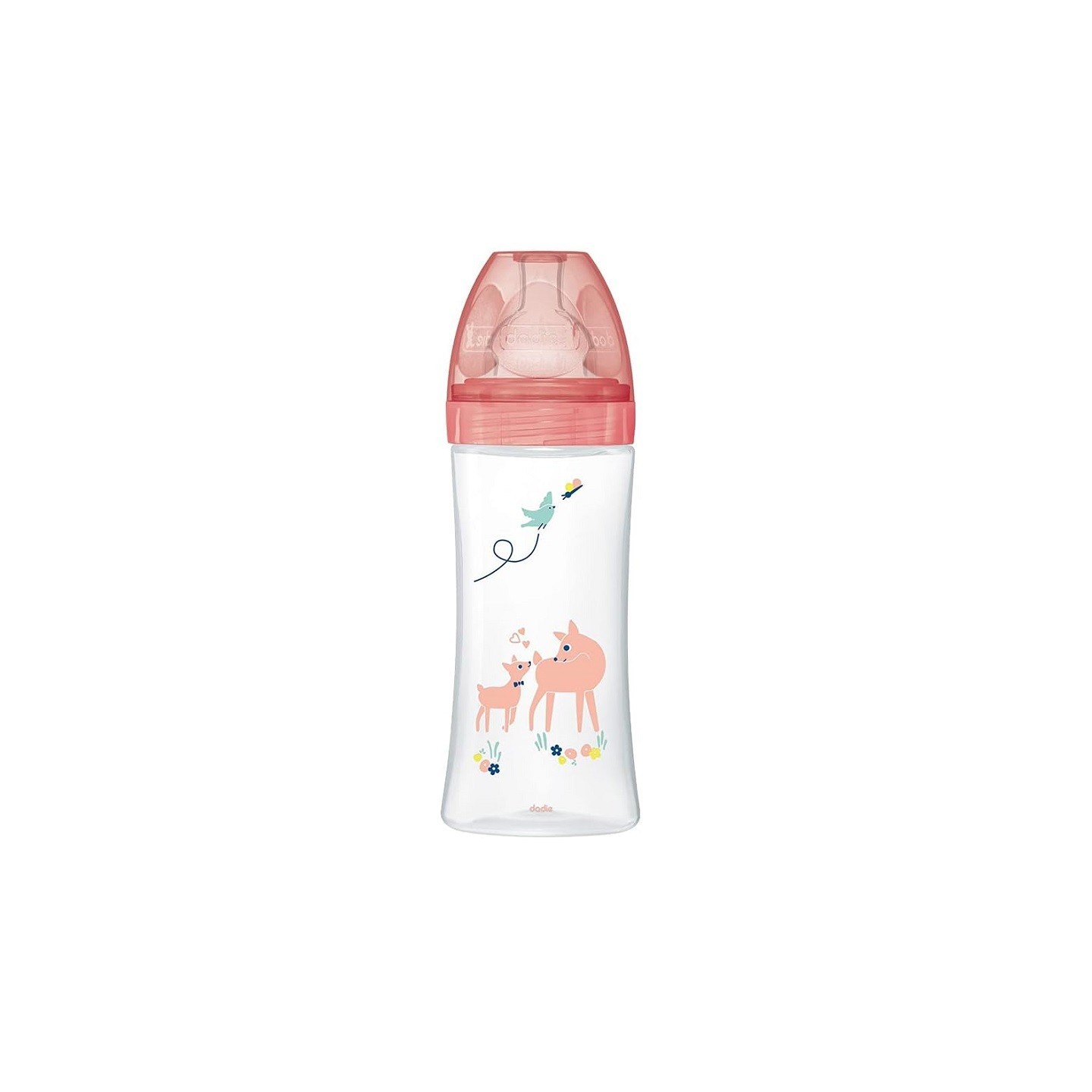 Dodie Sensation+ Biberon anti-colique 6+ mois rose débit 3 - 330ml