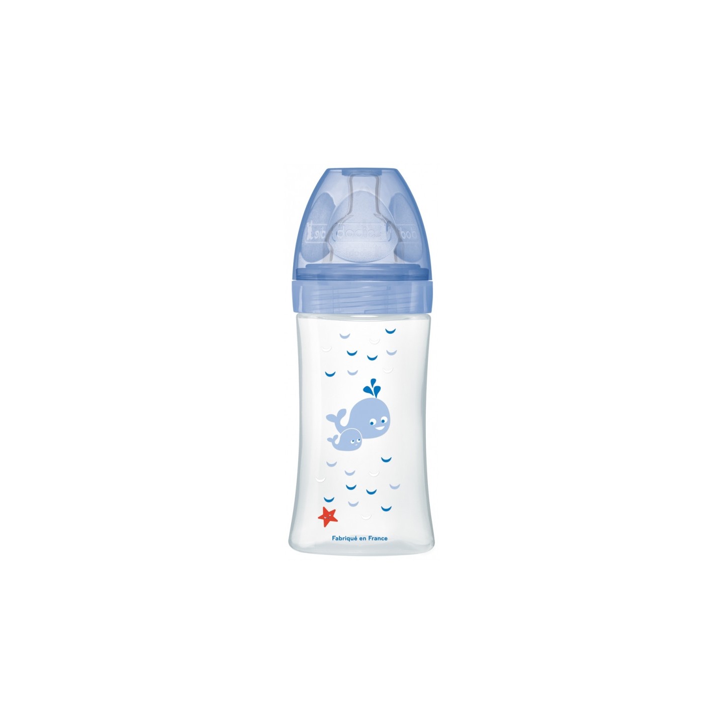 Dodie Sensation+ Biberons 0-6 mois baleine débit 2 - 270ml