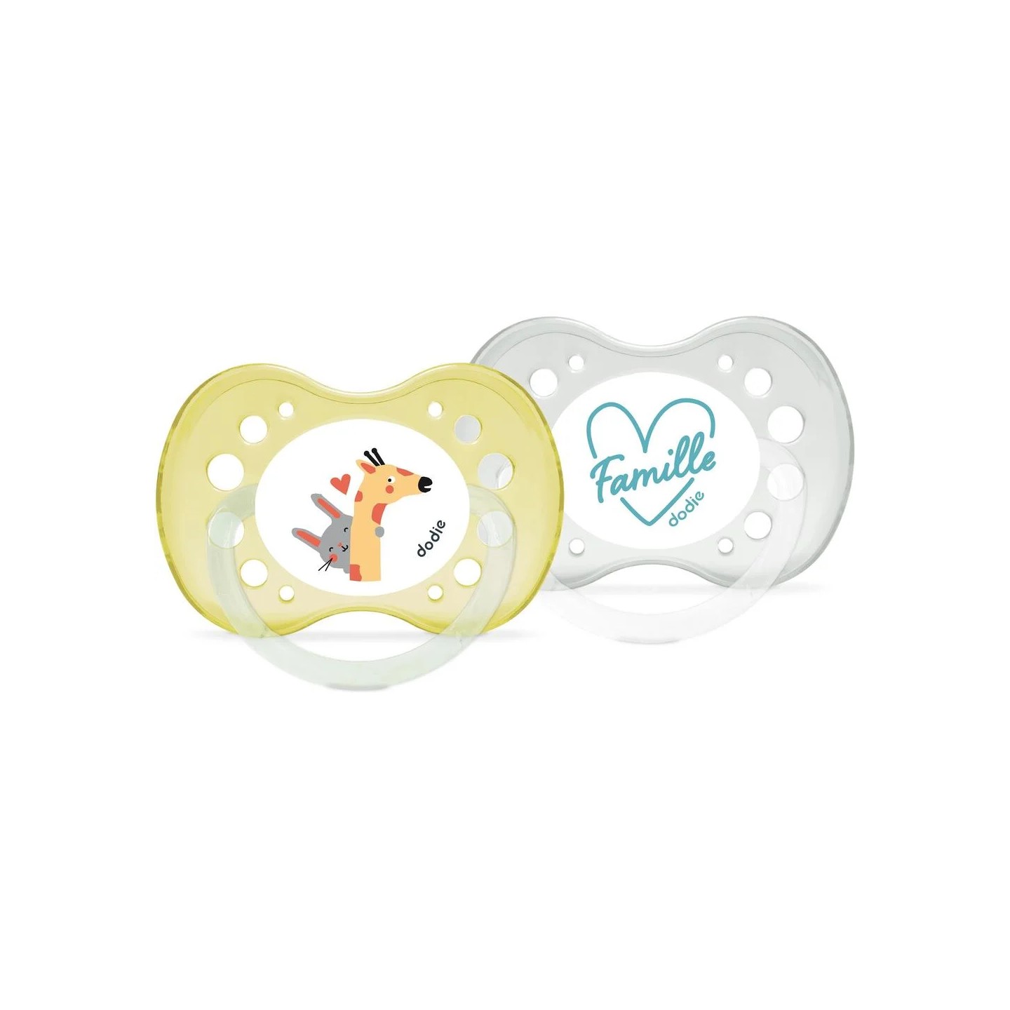 Dodie Sucettes anatomiques en silicone 18m+ "Famille" - Lot de 2