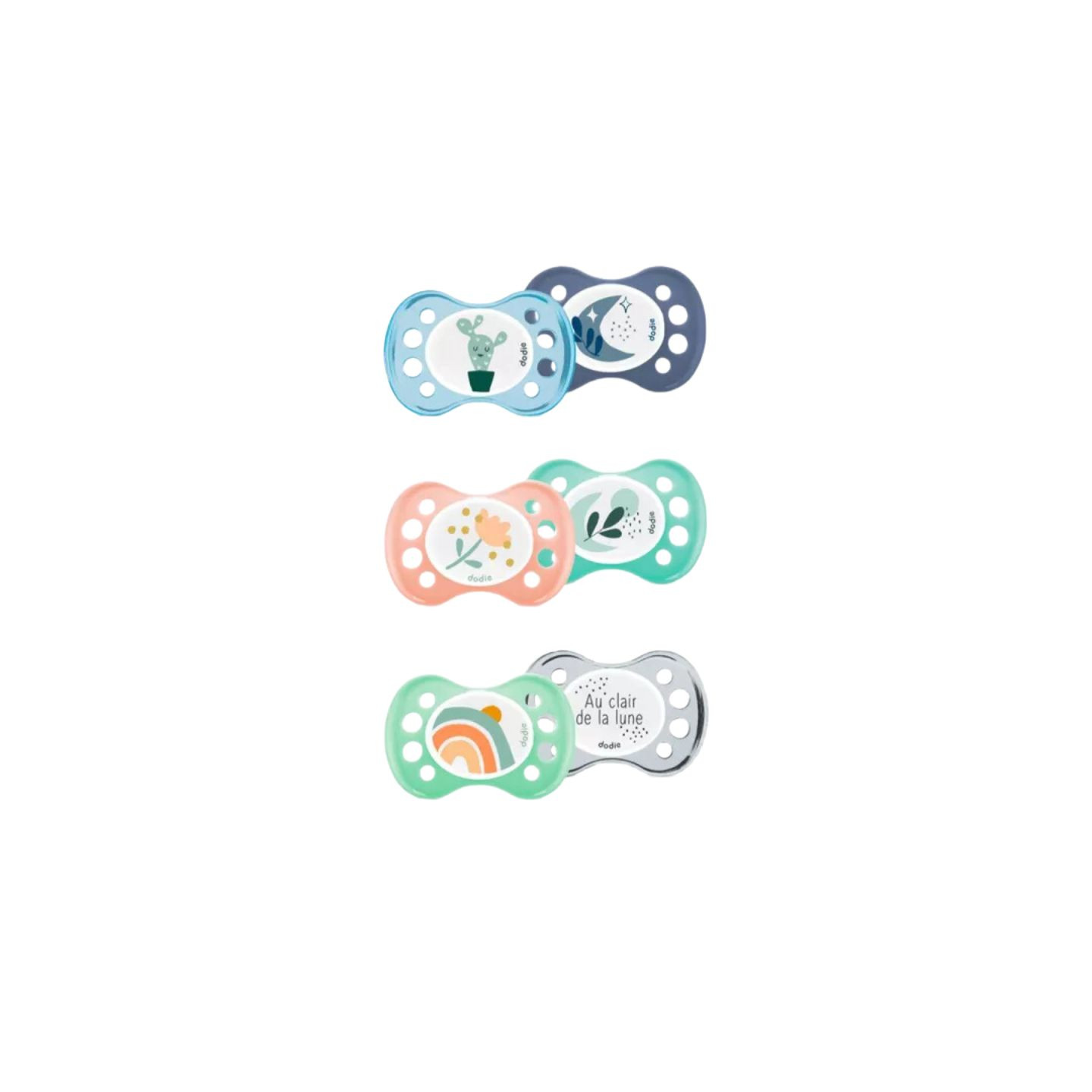 Dodie Sucettes anatomiques en silicone jour & nuit 0-6m A30 - Lot de 2