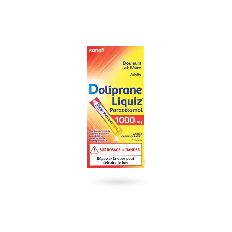 Doliprane Liquiz 1000 mg paracétamol - 8 sachets