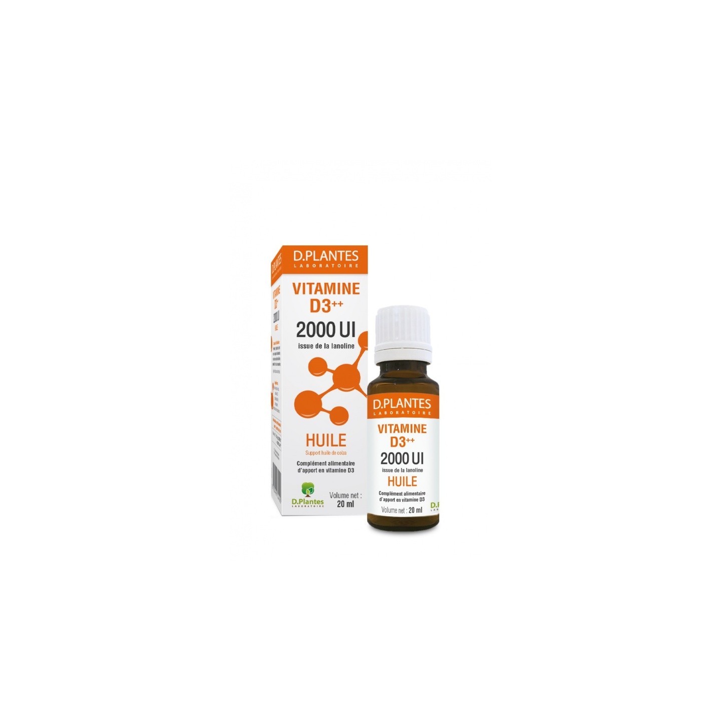 D.Plantes Vitamine D3++ 2000UI Huile - 20ml