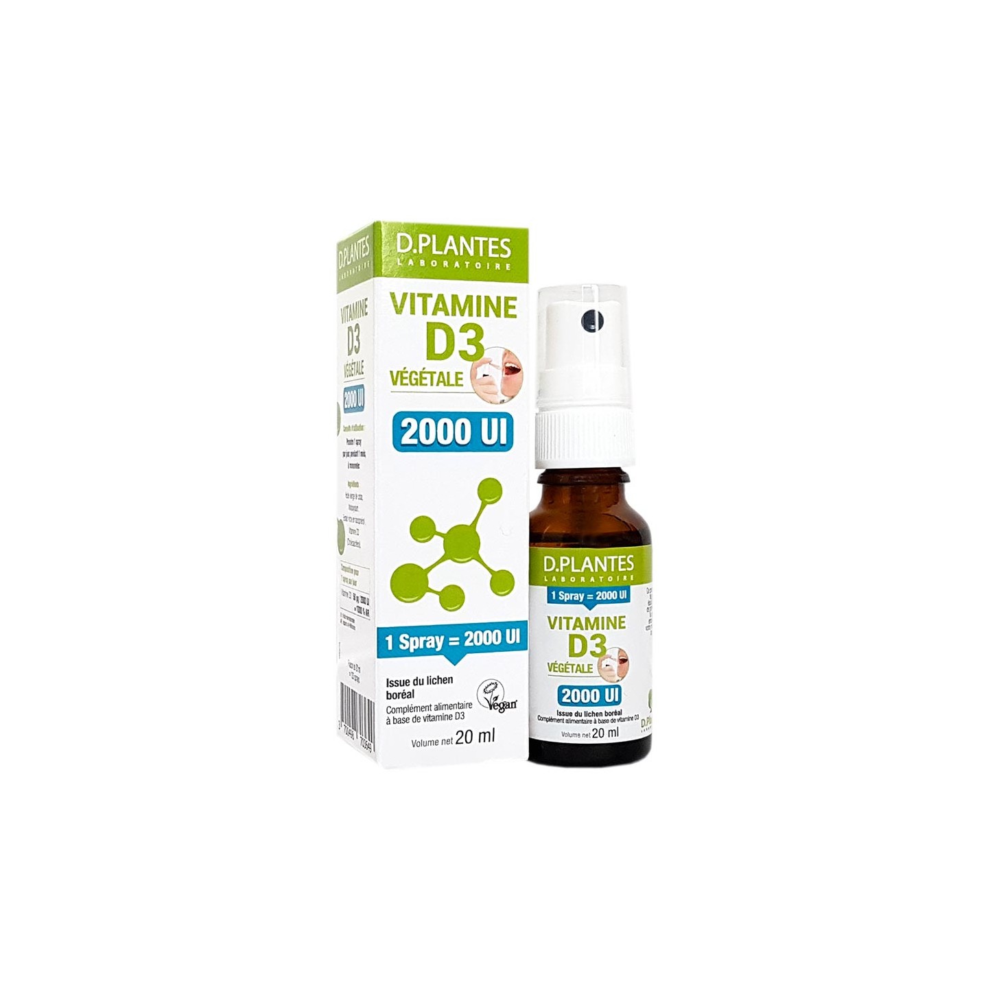 D.Plantes Vitamine D3 végétale 2000 UI Spray - 20ml