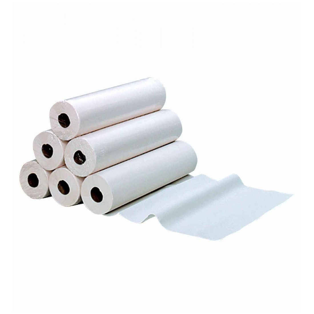 Drap d'examen Medical Ouate Plastifié - 50cm x6 rouleaux - Blanc/Bleu