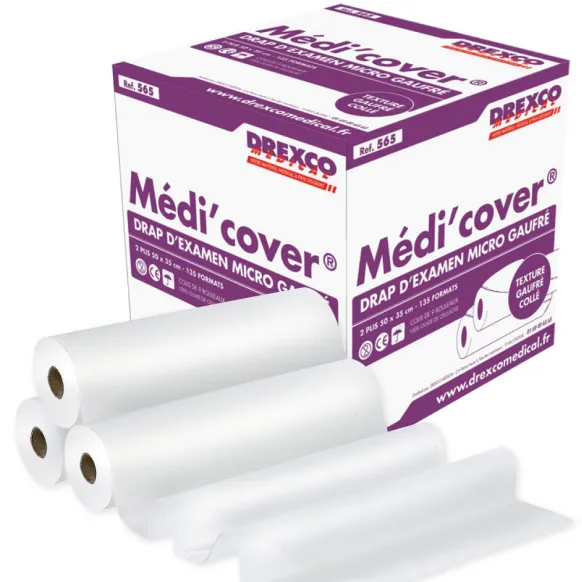 DRAPS D'EXAMEN MICRO-GAUFRÉS PRÉDÉCOUPÉS 34CM - 135 FTS