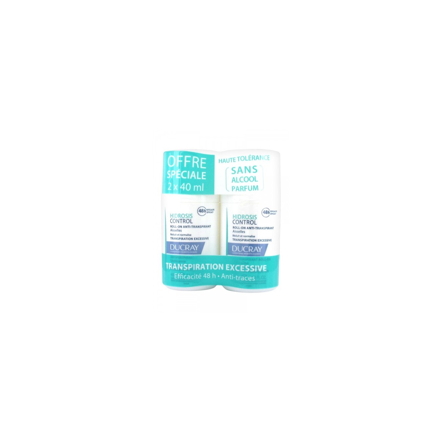 Ducray Hidrosis Control roll-on - Lot de 2 x 40ml